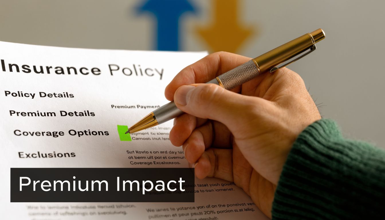 A person reviews an insurance policy document with a golden pen, highlighting specific sections for analysis.