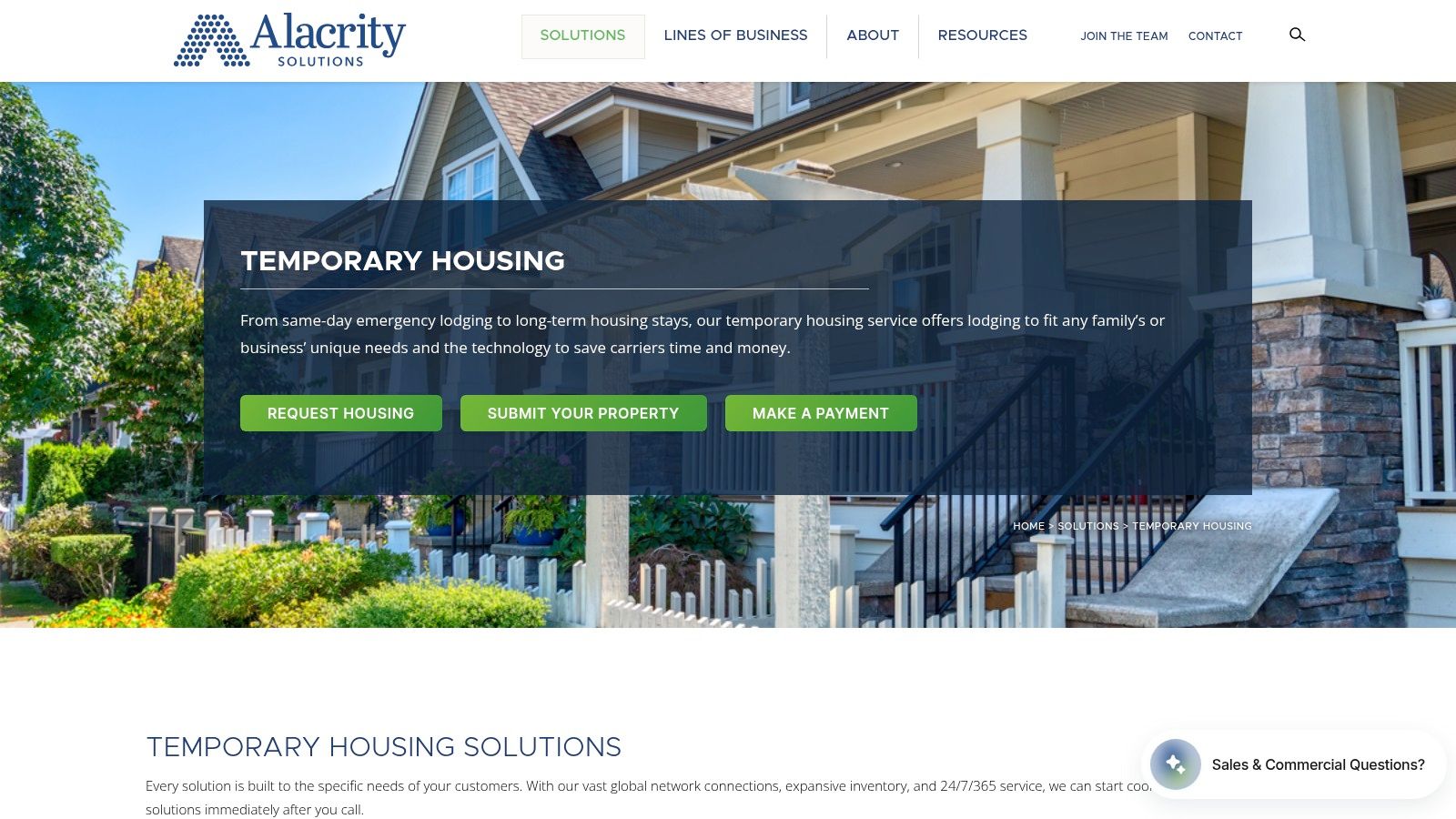 Temporary Housing Directory (THD), an Alacrity Solutions company
