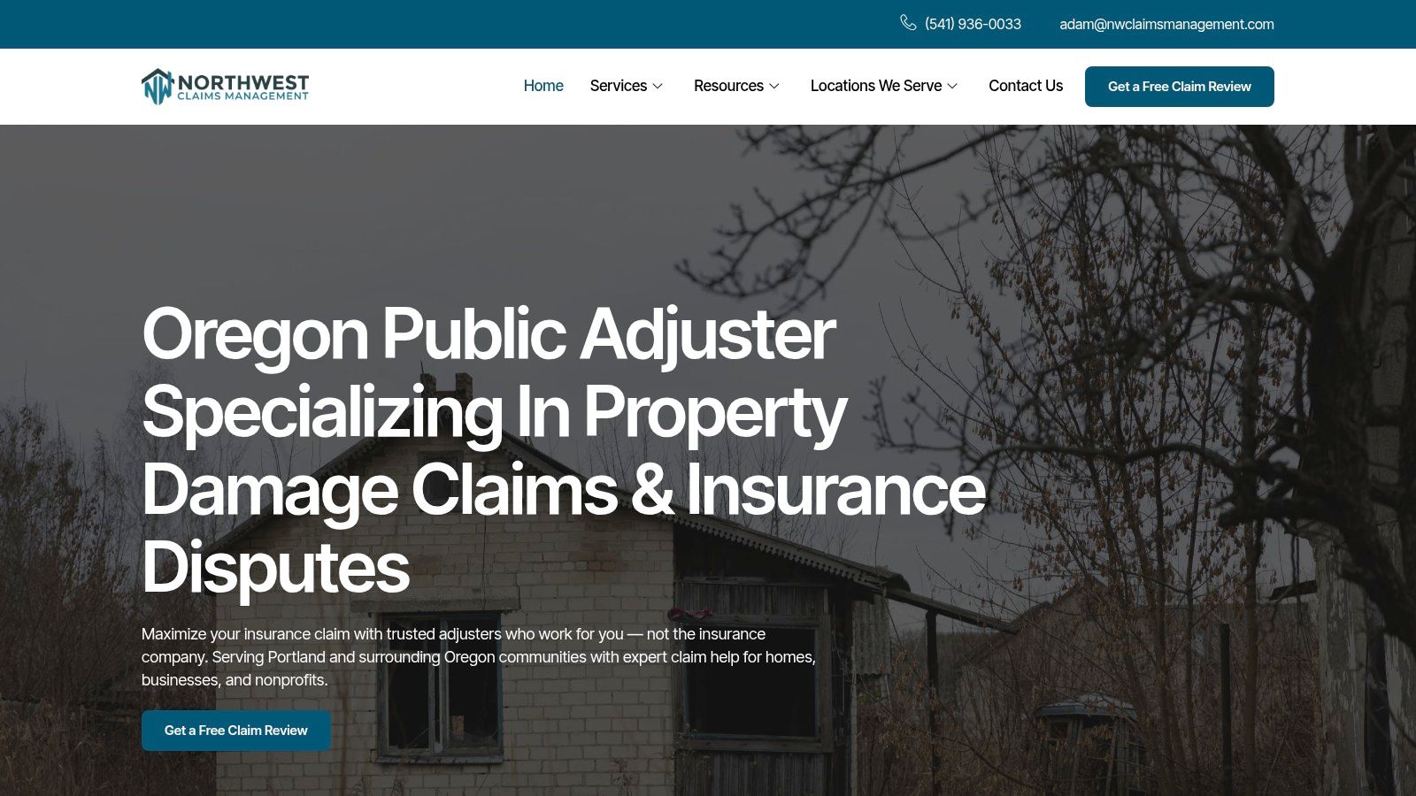 Screenshot from https://nwclaimsmanagement.com
